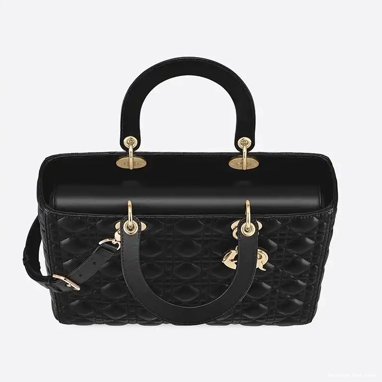 Cheap Large Black Cannage Lady Bag Lambskin Dior Gold 0624 Luxury